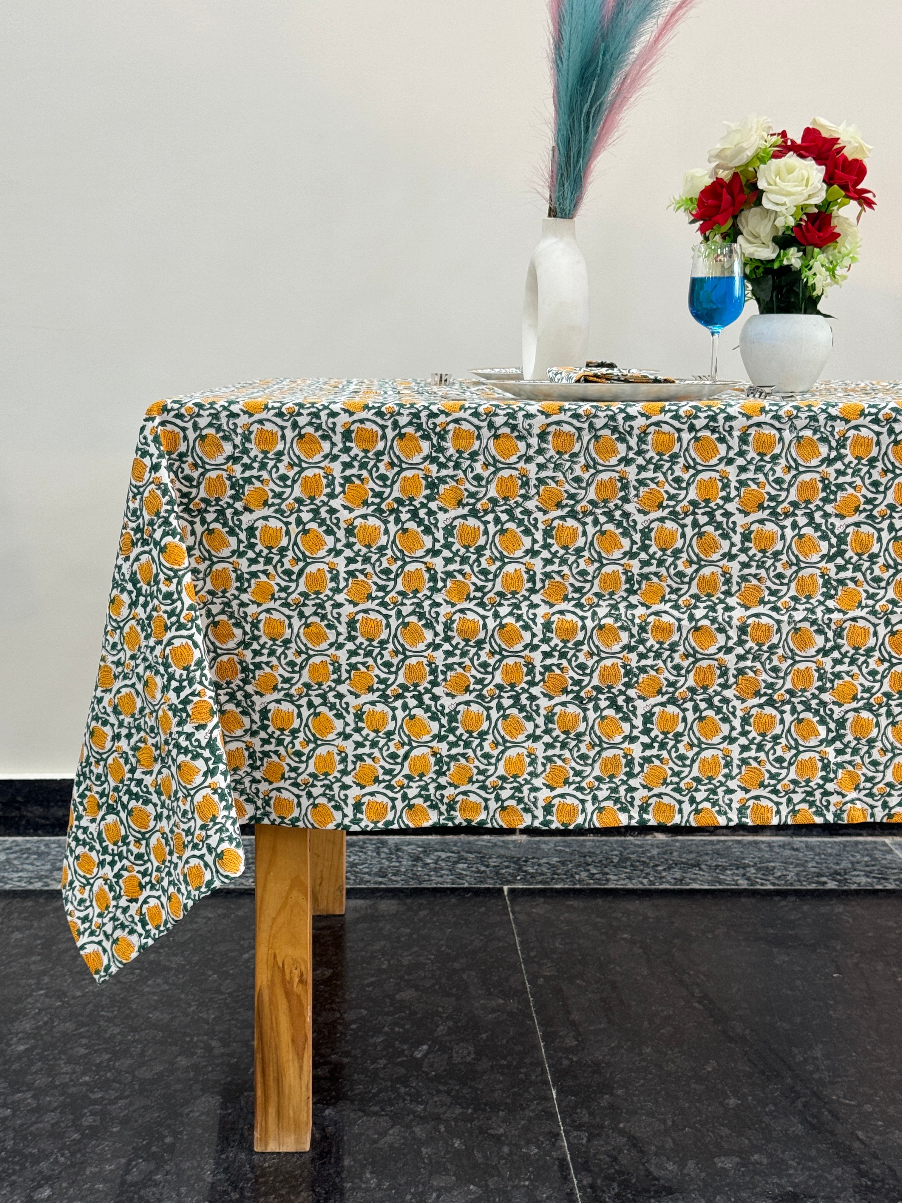 Boho Vintage Block Print Tableclot