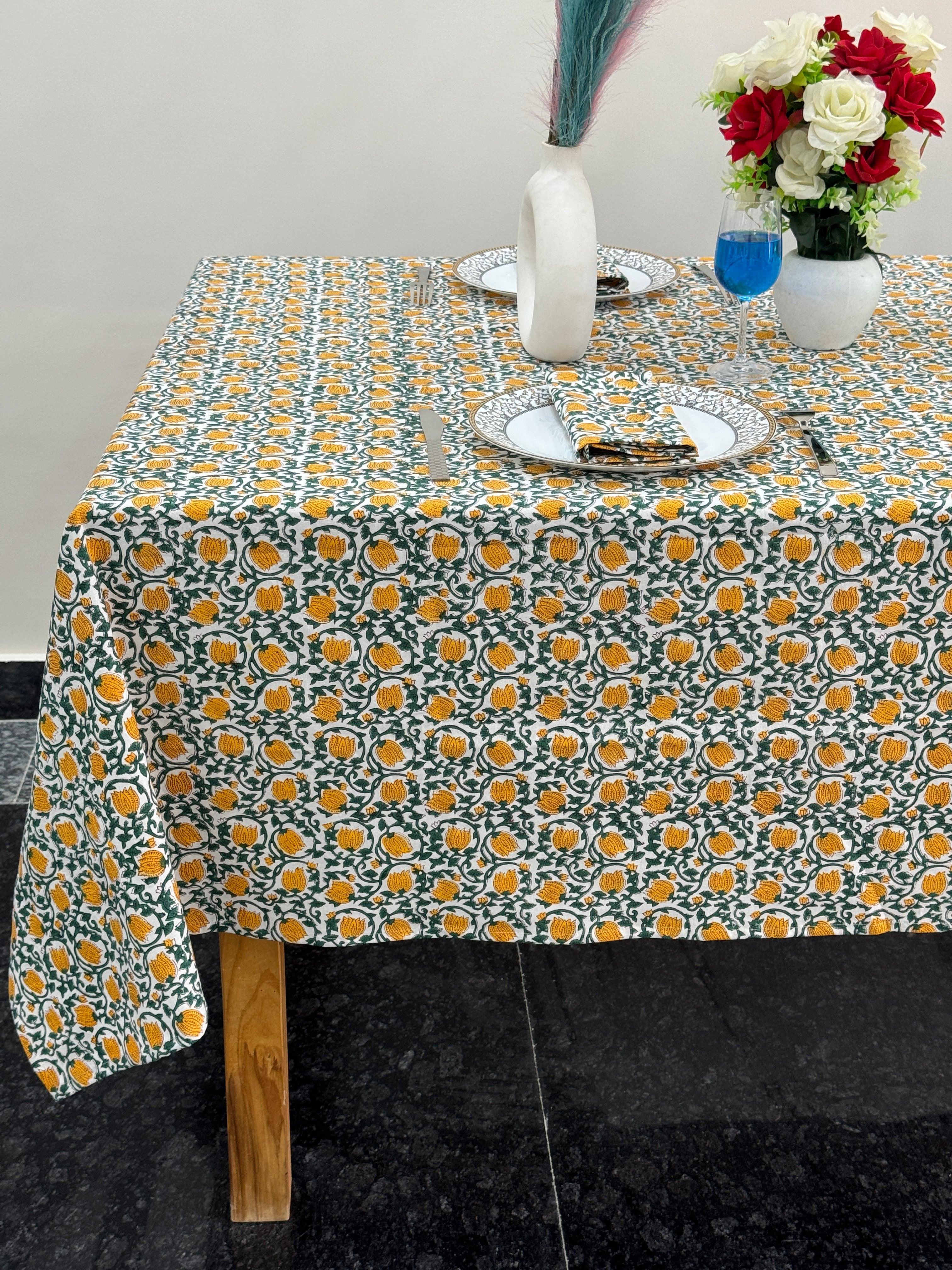 Boho Vintage Block Print Tableclot