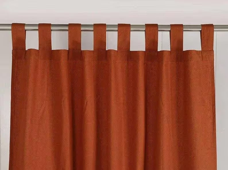Set Of 2 Burnt Orange Curtain