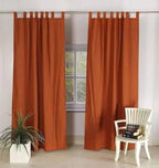 Set Of 2 Burnt Orange Curtain