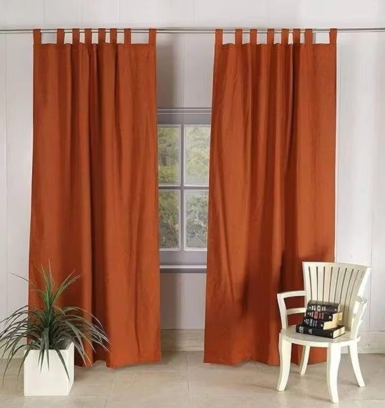 Set Of 2 Burnt Orange Curtain