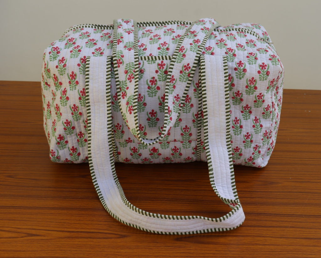 Woman Block Print Travel Bag