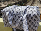 Quilted Block Print Duffle Bag