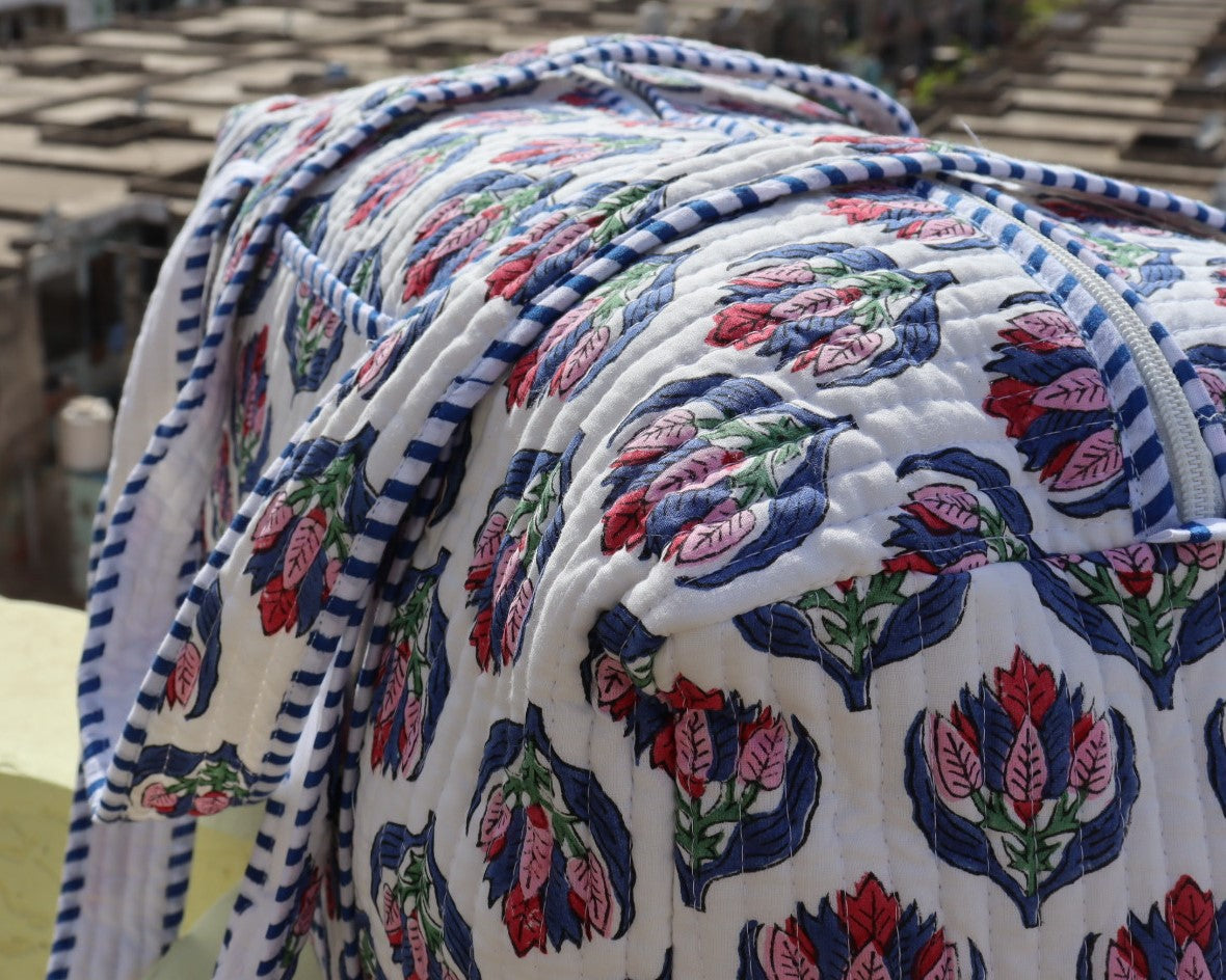Block Print Weekender Bag For Woman
