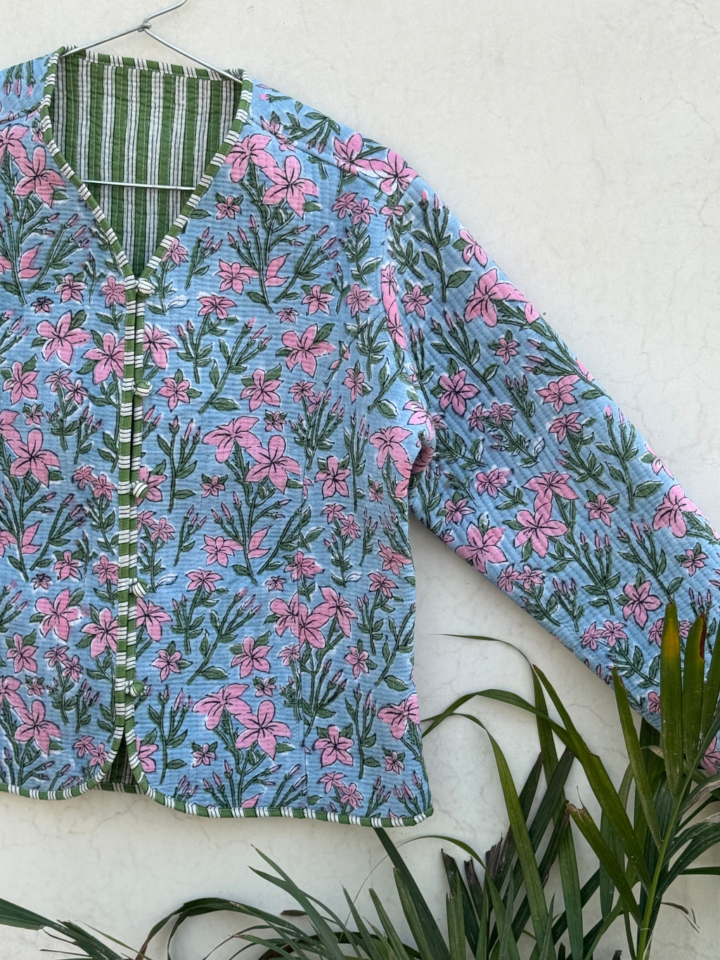 Hand Blocked Printed Quilted Jacket