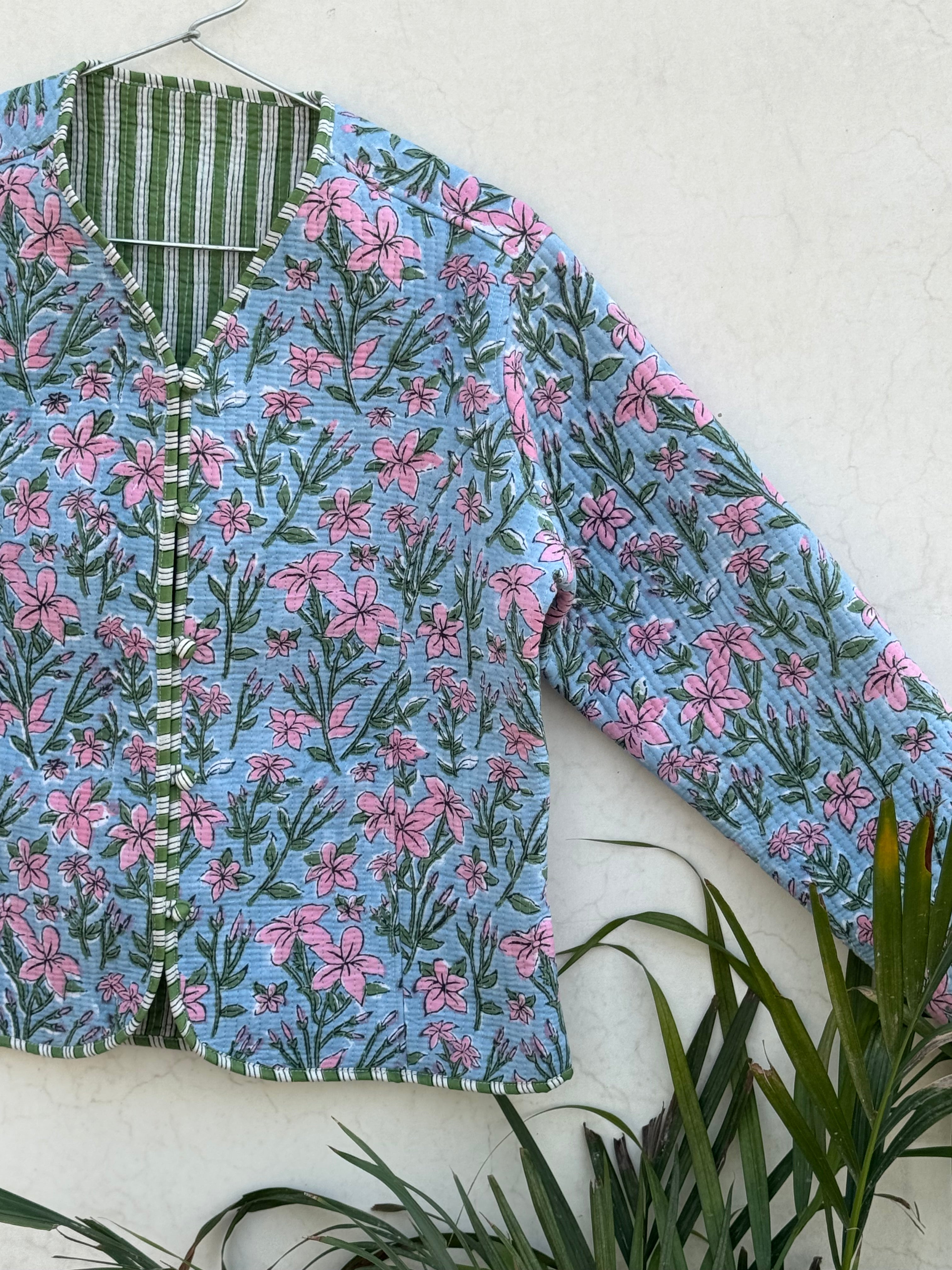 Hand Blocked Printed Quilted Jacket