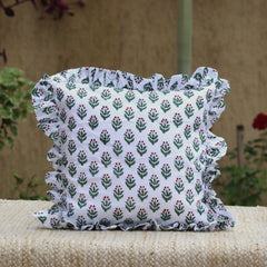 Indian Block Print Cushion Cover, Boho Throw Pillow, Bedding Pillow Cover, Reusable Cotton Fabric Pillowcase