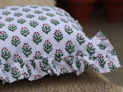 Indian Block Print Cushion Cover, Boho Throw Pillow, Bedding Pillow Cover, Reusable Cotton Fabric Pillowcase