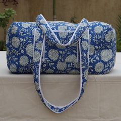 100% Cotton Quilted Shoulder Duffle Bag Block Print Travel Bag Make up Bag For Woman Christmas Gift For Her Weekender Tote Bag Custom Bag