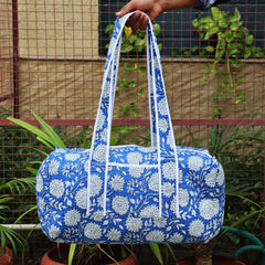 100% Cotton Quilted Shoulder Duffle Bag Block Print Travel Bag Make up Bag For Woman Christmas Gift For Her Weekender Tote Bag Custom Bag