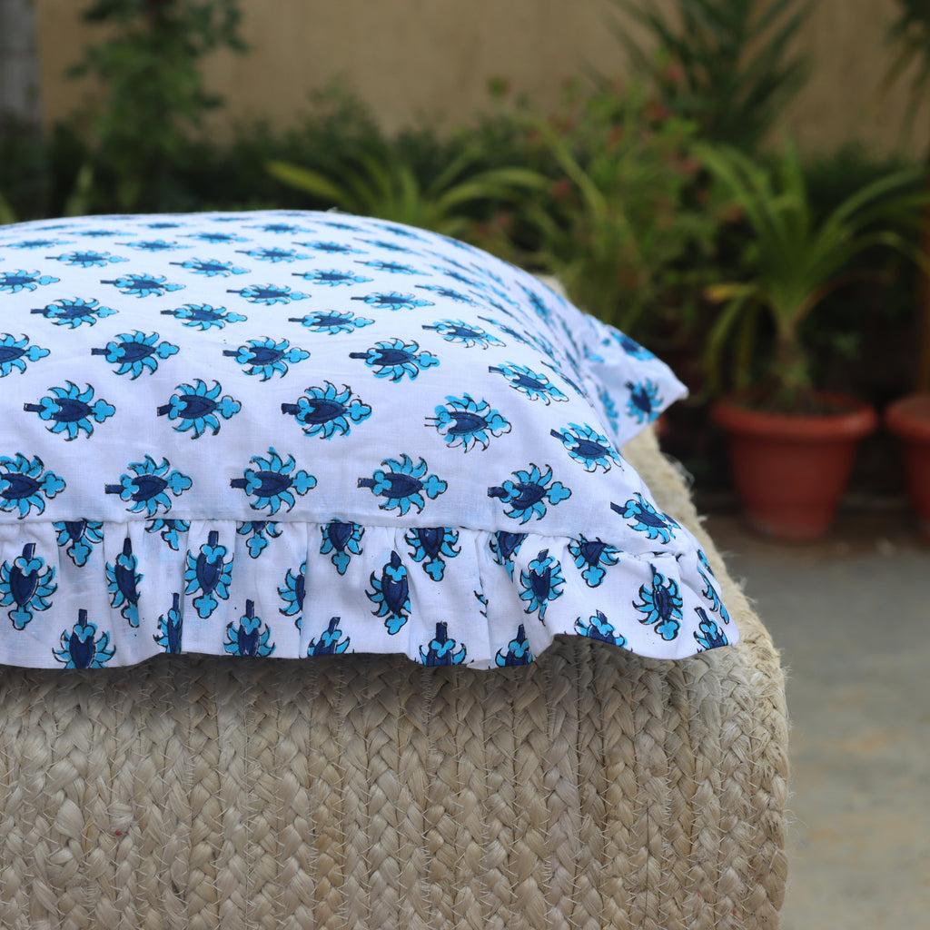 Block Printed Cotton Pillow Cover