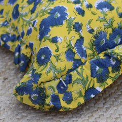 Hand Block Print Cotton Cushion Covers With Ruffle, Handmade Throw Pillow Cover, Indian frill Cotton Pillow Sham, 16x16 To 24x24 Inch Pillow