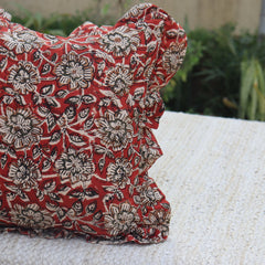 Block Print Square Pillow Cover For Living Room Decor, Indian Handmade Cotton Cushion Covers For Sale