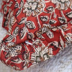 Block Print Square Pillow Cover For Living Room Decor, Indian Handmade Cotton Cushion Covers For Sale