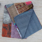 Patchwork Silk kantha Quilt
