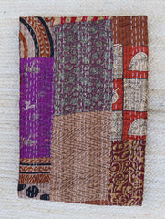Indian Patola Patchwork Quilt Vintage Bedspread, Handmade Hippie Bed Cover, Kantha Gudari For Sale