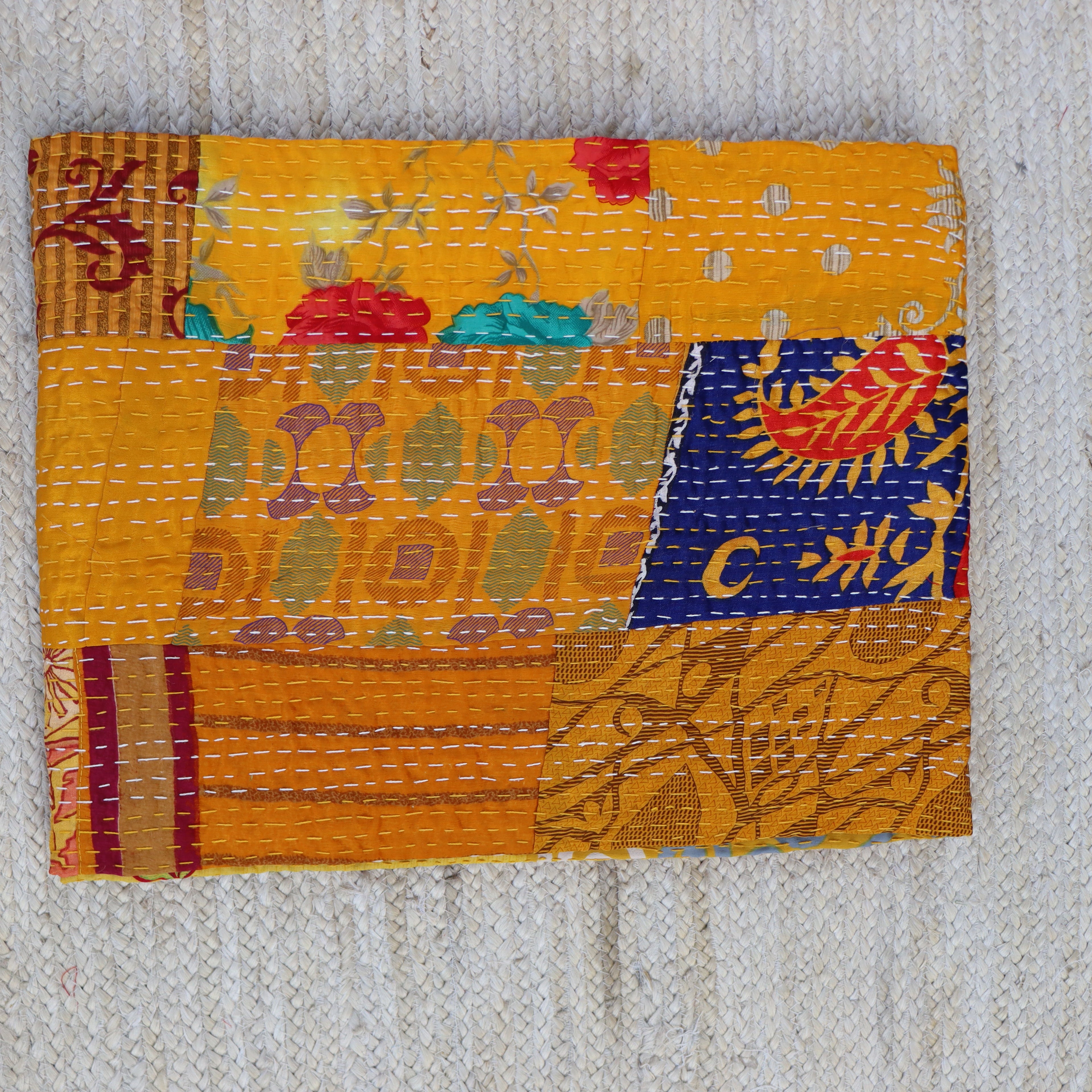 Indian Cotton/Silk Patchwork Quilt