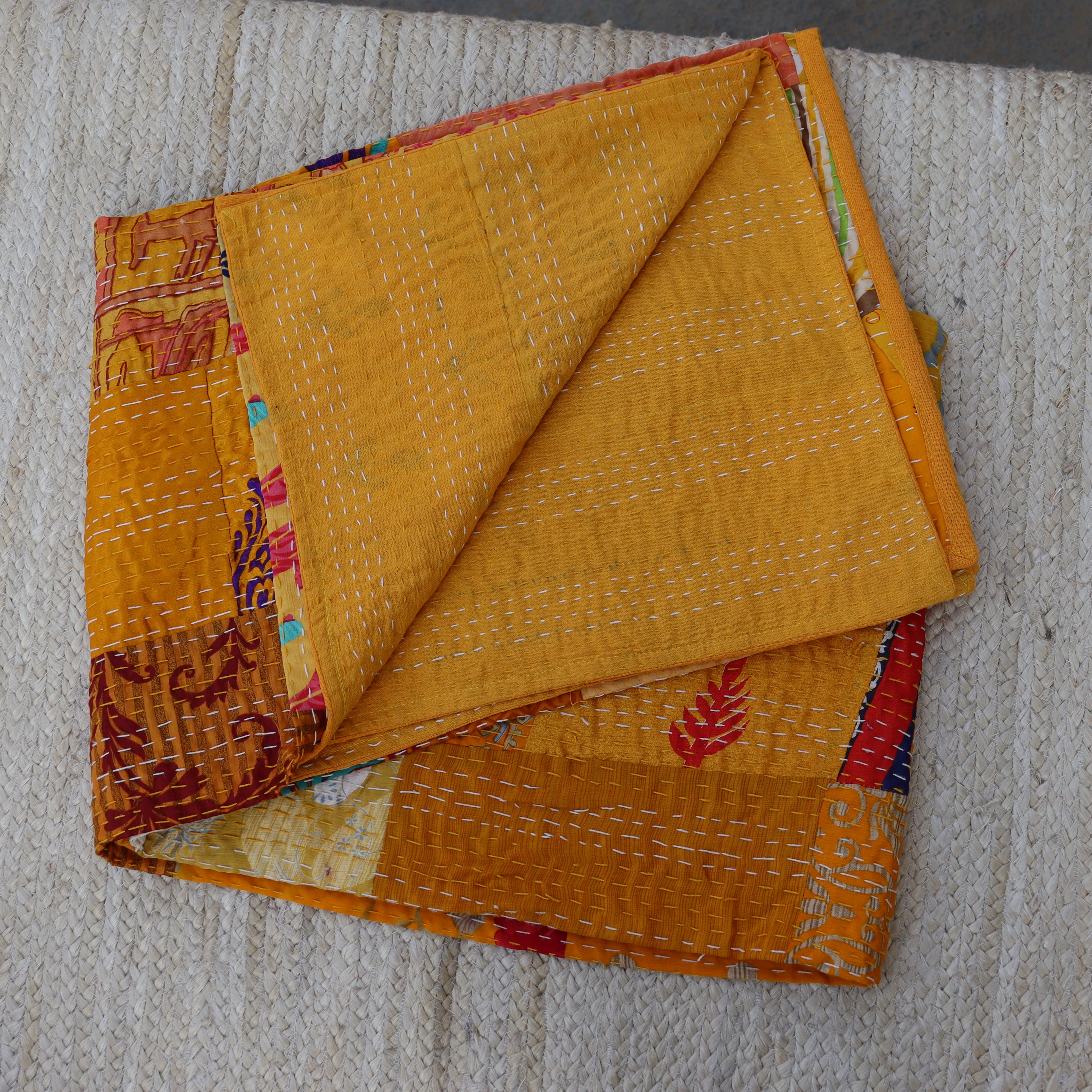 Indian Cotton/Silk Patchwork Quilt