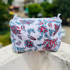 Large Quilted Cosmetic Toiletry Bag