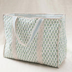 Block Printed Shoulder Tote Bag