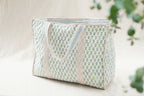Block Printed Shoulder Tote Bag