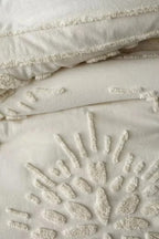 3- piece White Tufted Cotton Duvet Cover set