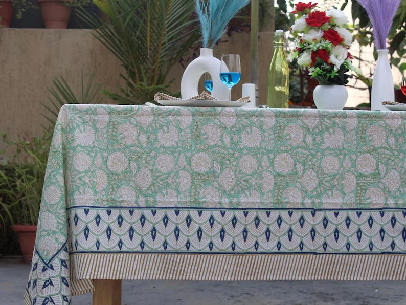 Hand Blocked Tablecloth