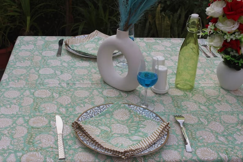 Hand Blocked Tablecloth