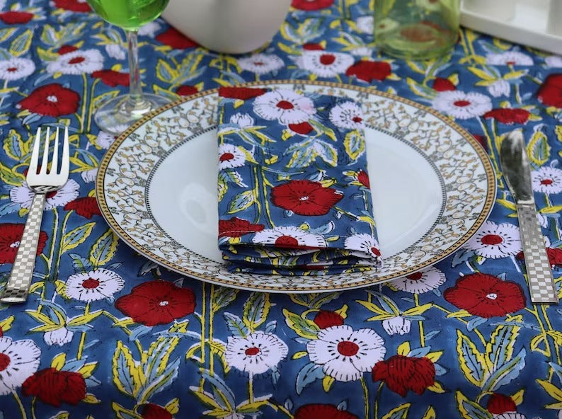 100 Pc Handblock Home Decor Napkins