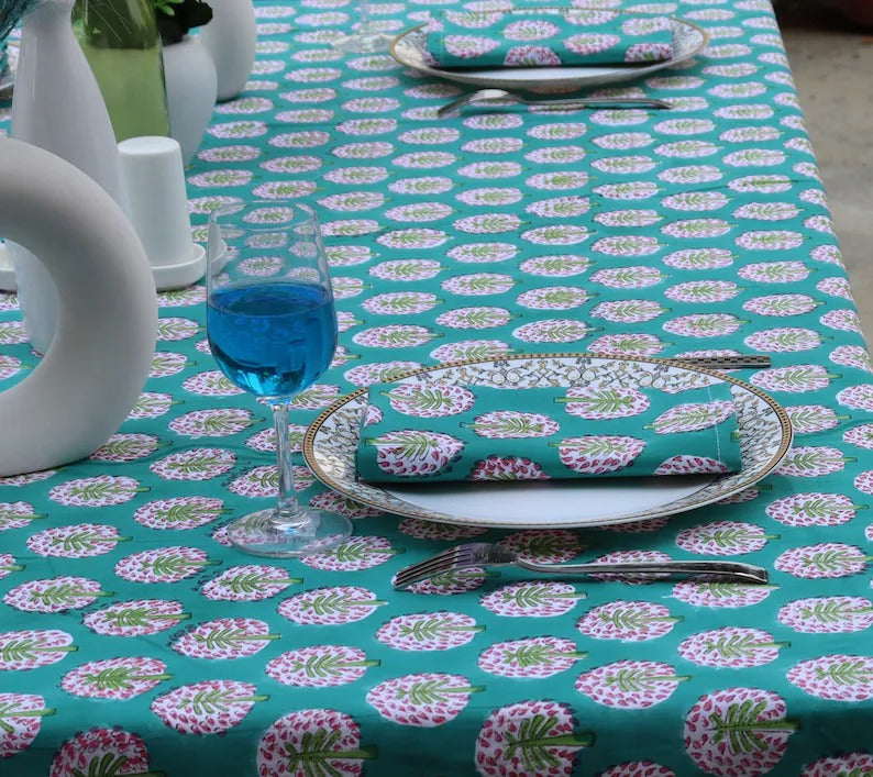 Block Printed Floral Napkins