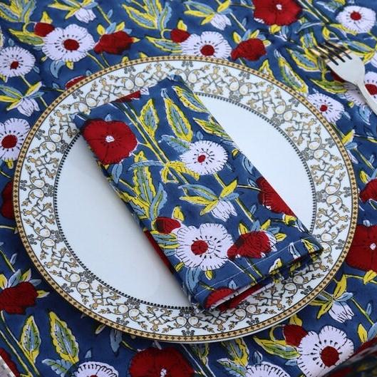 100 Pc Handblock Home Decor Napkins
