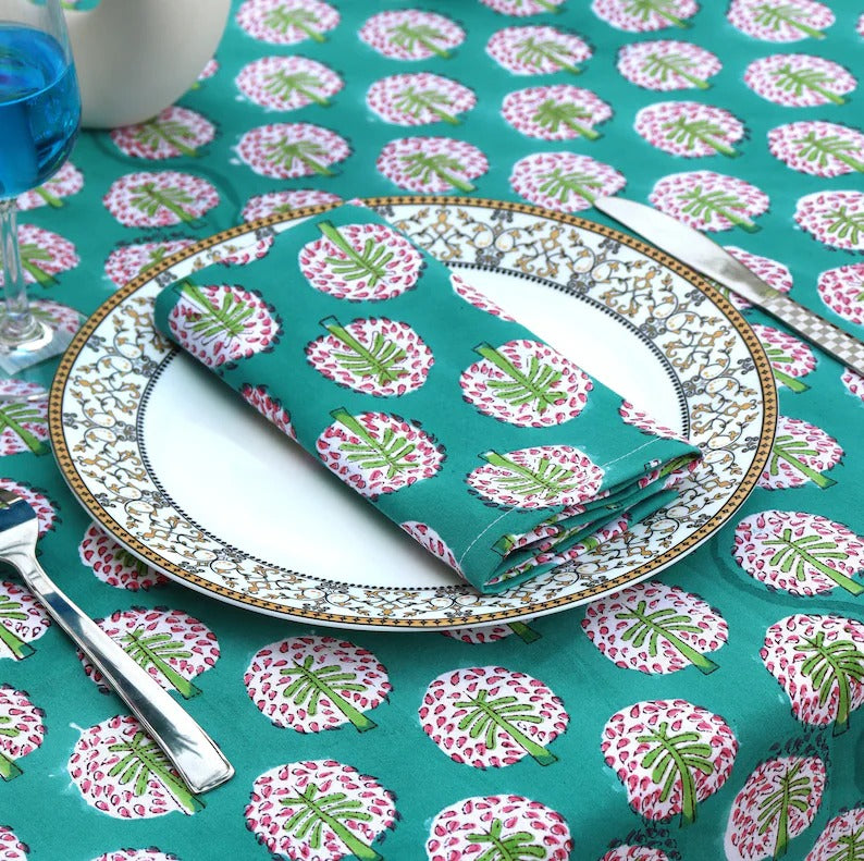 Block Printed Floral Napkins