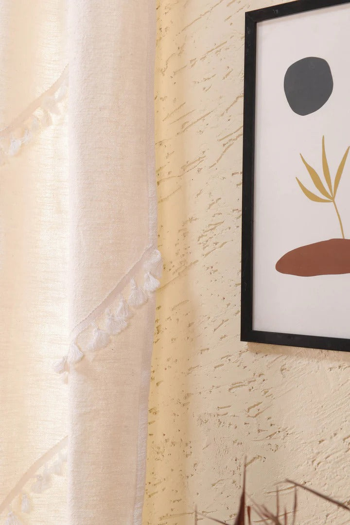 Rod pocket Cotton Curtain