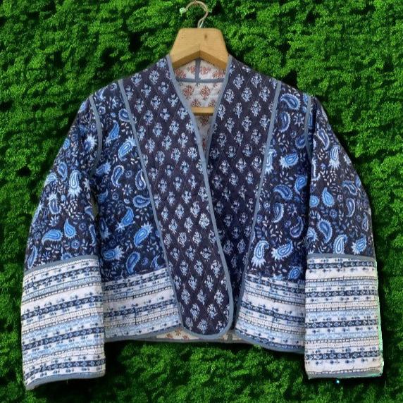 Handmade Cotton Quilted Jacket For Girls