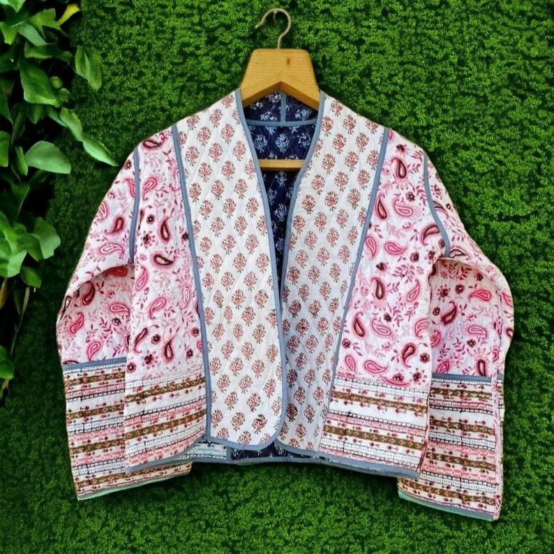Handmade Cotton Quilted Jacket For Girls