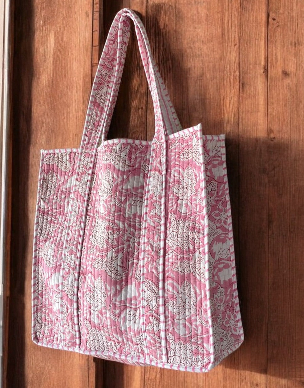 Cotton Quilted Small Shoulder Tote Bag Handmade Block Print Market Bag Vintage Shopping Bag Personalized Grocery Bag Women's Hand Tote Bag