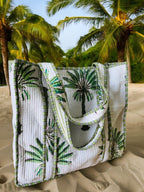 Block Printed Shoulder Tote Ba