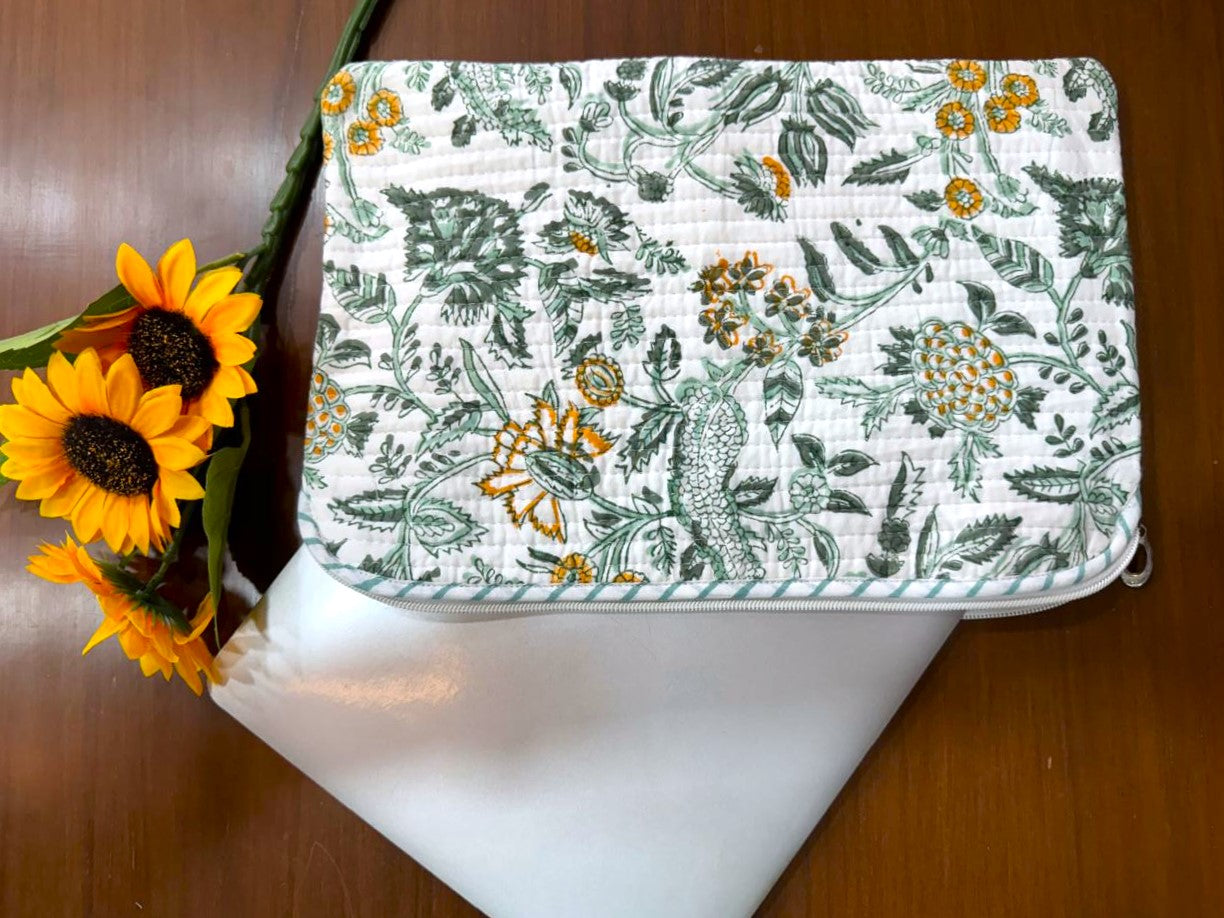 Quilted Cotton Laptop Bag