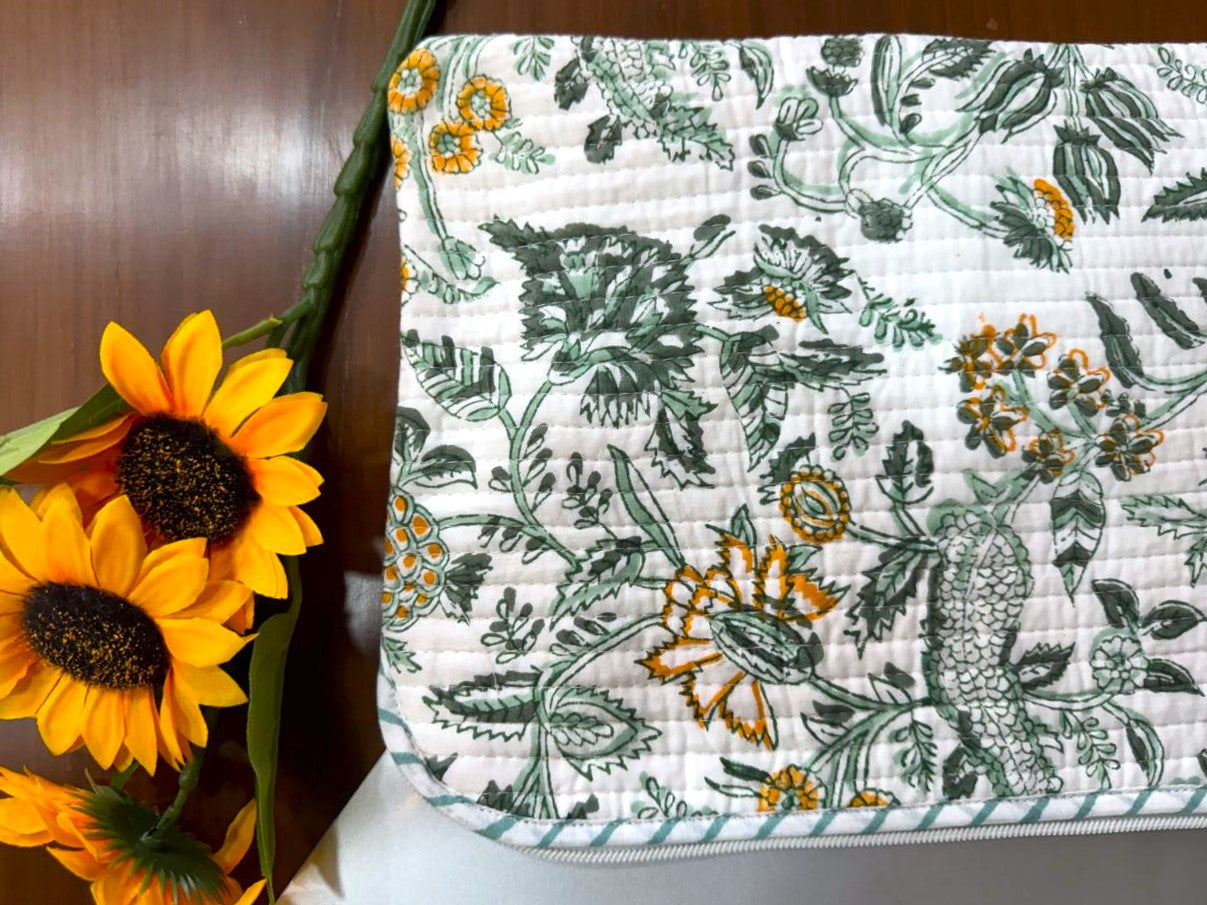 Quilted Cotton Laptop Bag