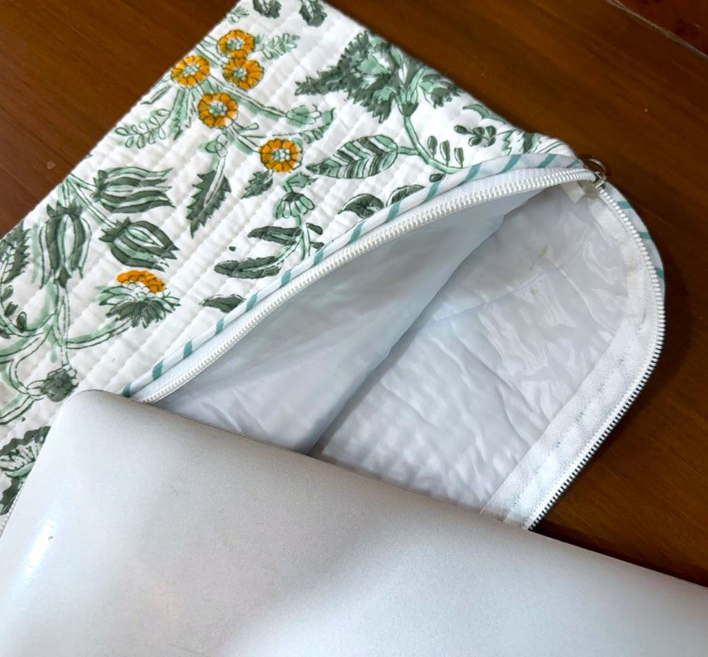 Quilted Cotton Laptop Bag