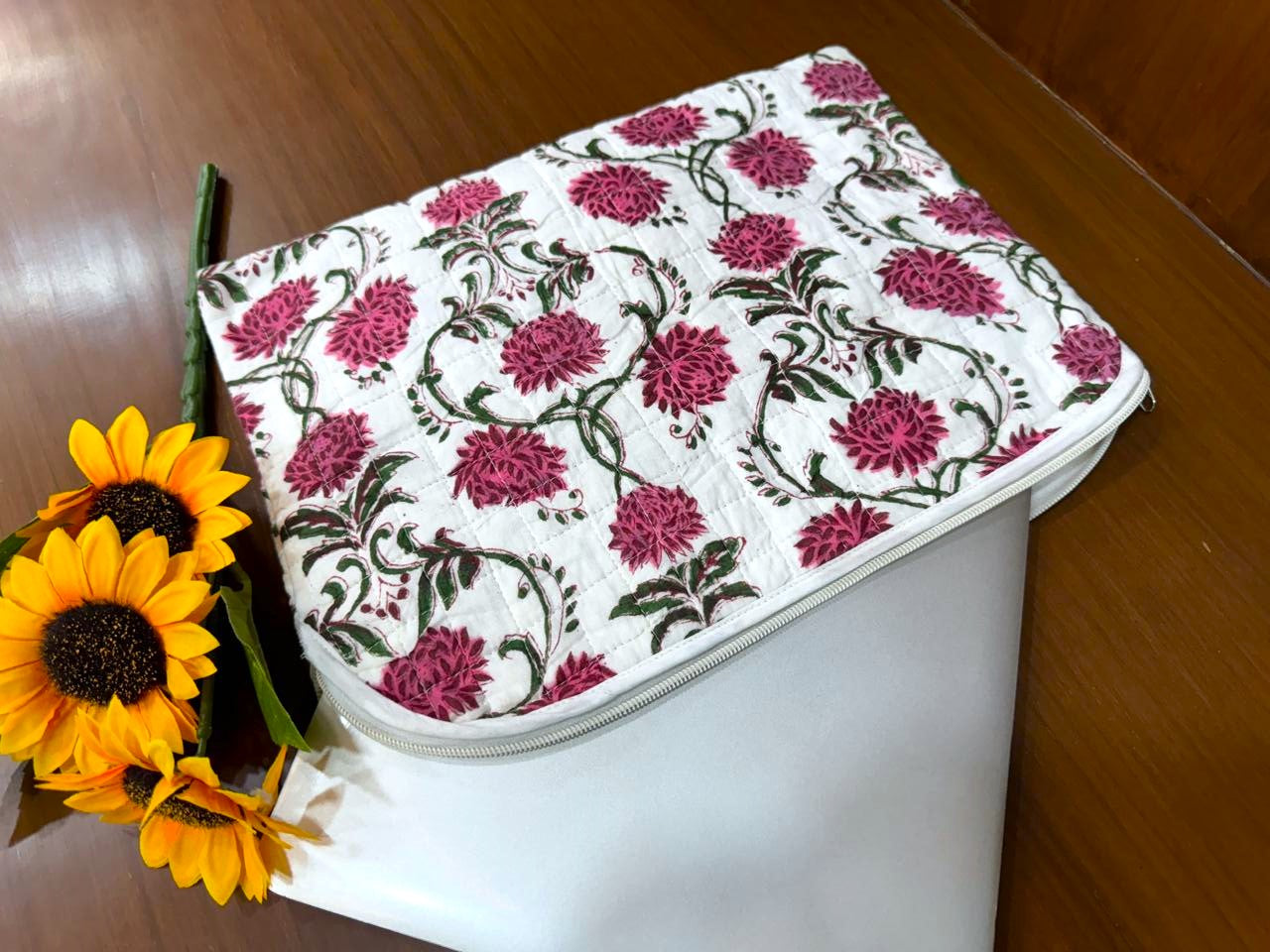 Cotton Block Print Laptop Cover