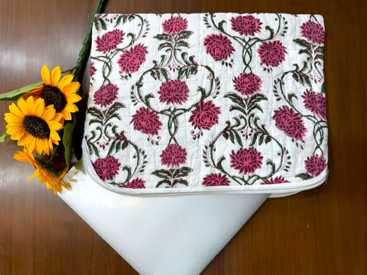 Cotton Block Print Laptop Cover