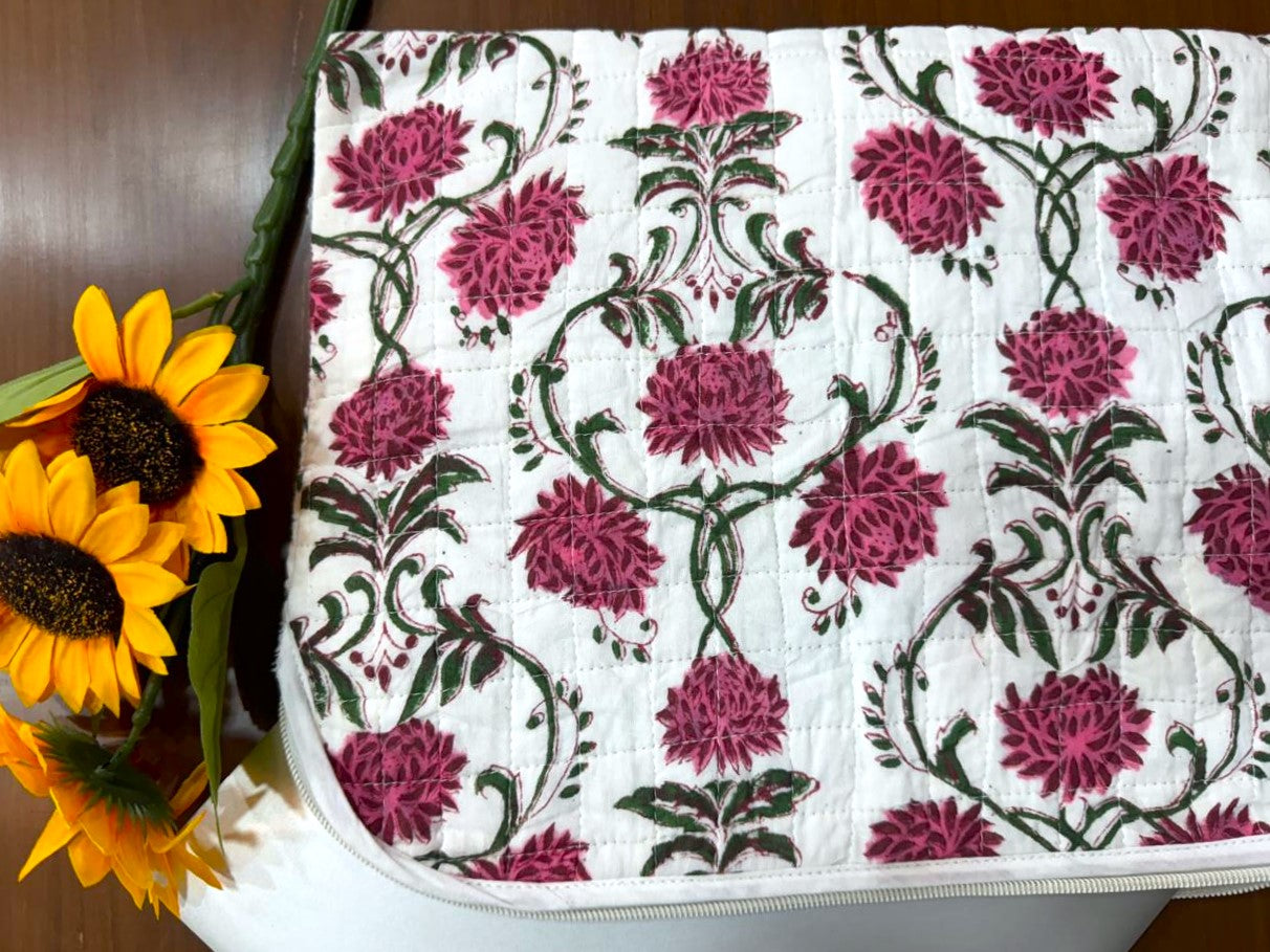 Cotton Block Print Laptop Cover