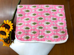 Floral Print Laptop Bag, Large Zipper Hand Bag For Laptop, Handmade Quilted Cotton Laptop Sleeve