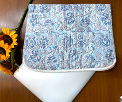 Cotton Quilted Laptop Sleeve, Block Print Laptop Bag, Bohemian iPad Pouch, Handmade Tablet Cover, Boho Laptop Case, Macbook Air Sleeves