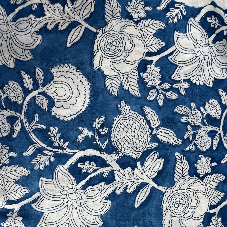 Block/ Floral Print Cosmetic Bag