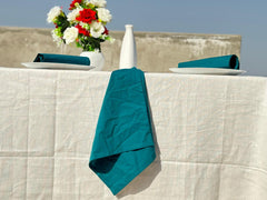 Indian Solid Color Napkins, Teal Blue Cotton Napkins, Vintage Napkins Gift For Her