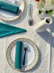 Indian Solid Color Napkins, Teal Blue Cotton Napkins, Vintage Napkins Gift For Her