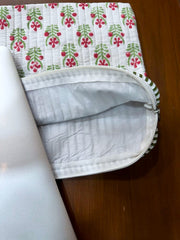 Large Cotton Quilted Laptop Sleeve, Vintage Cotton Block Printed Bag, iPad Fabric Protectors