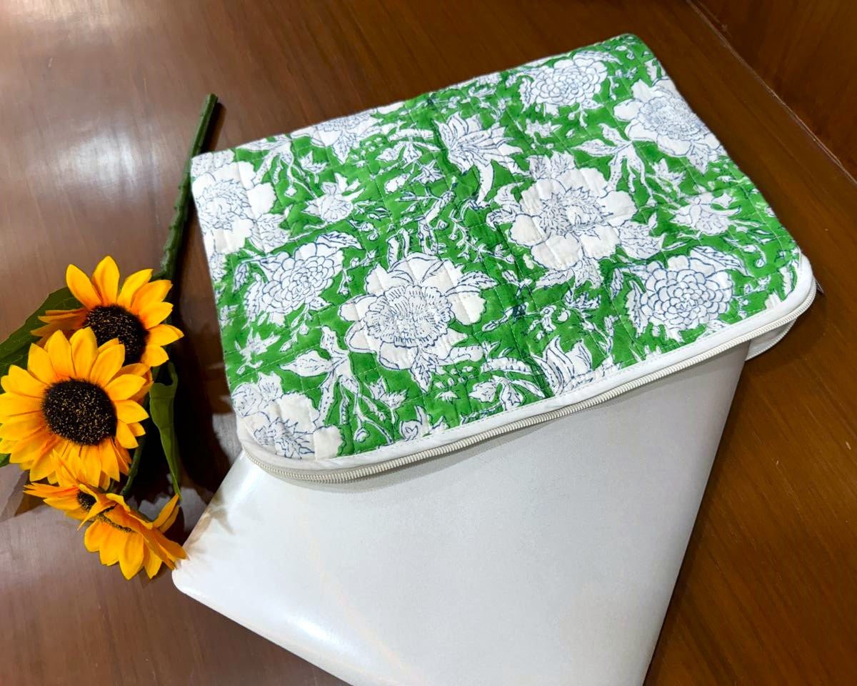Cotton Block Print Laptop Sleeve